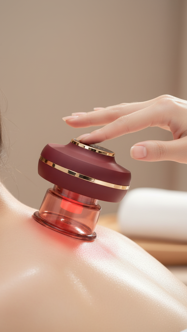 Portable Electric Cupping Massager with Red Light (2 Cups)