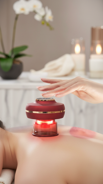Portable Electric Cupping Massager with Red Light (2 Cups)