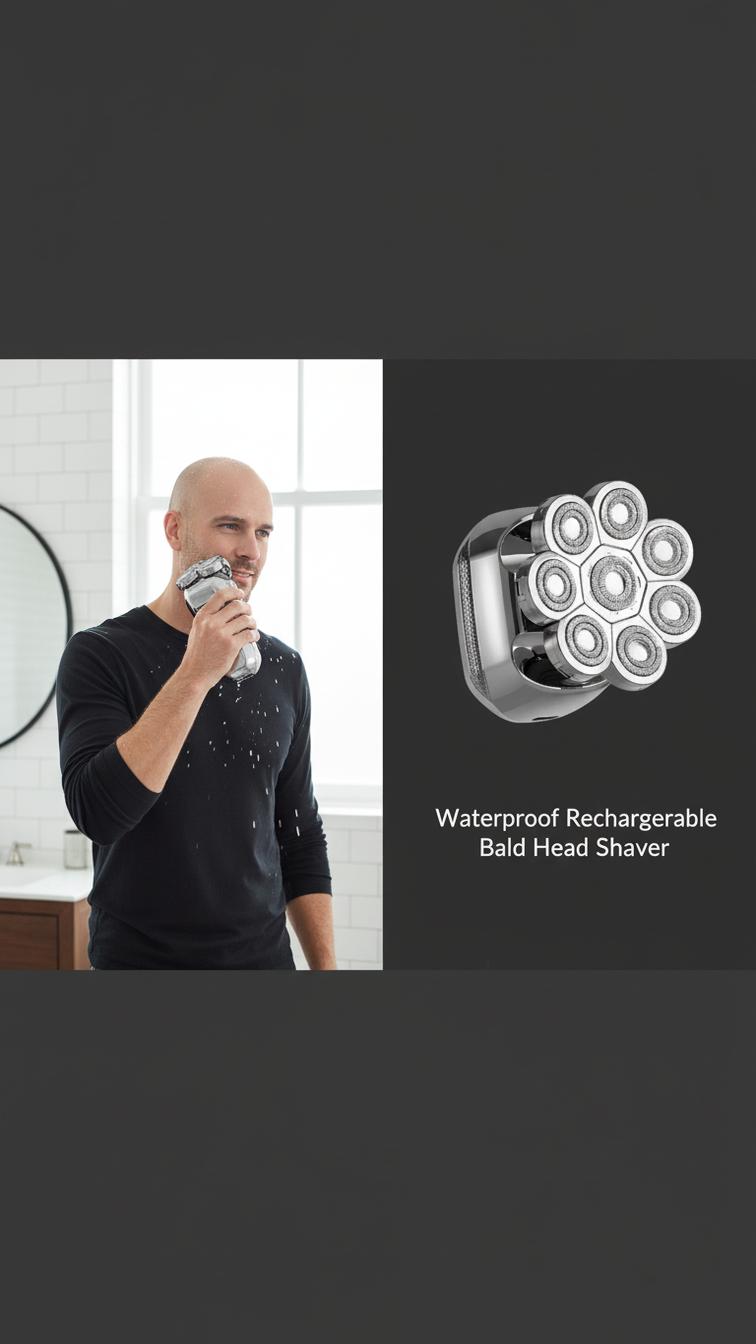 Waterproof Rechargeable Head Shaver for Men
