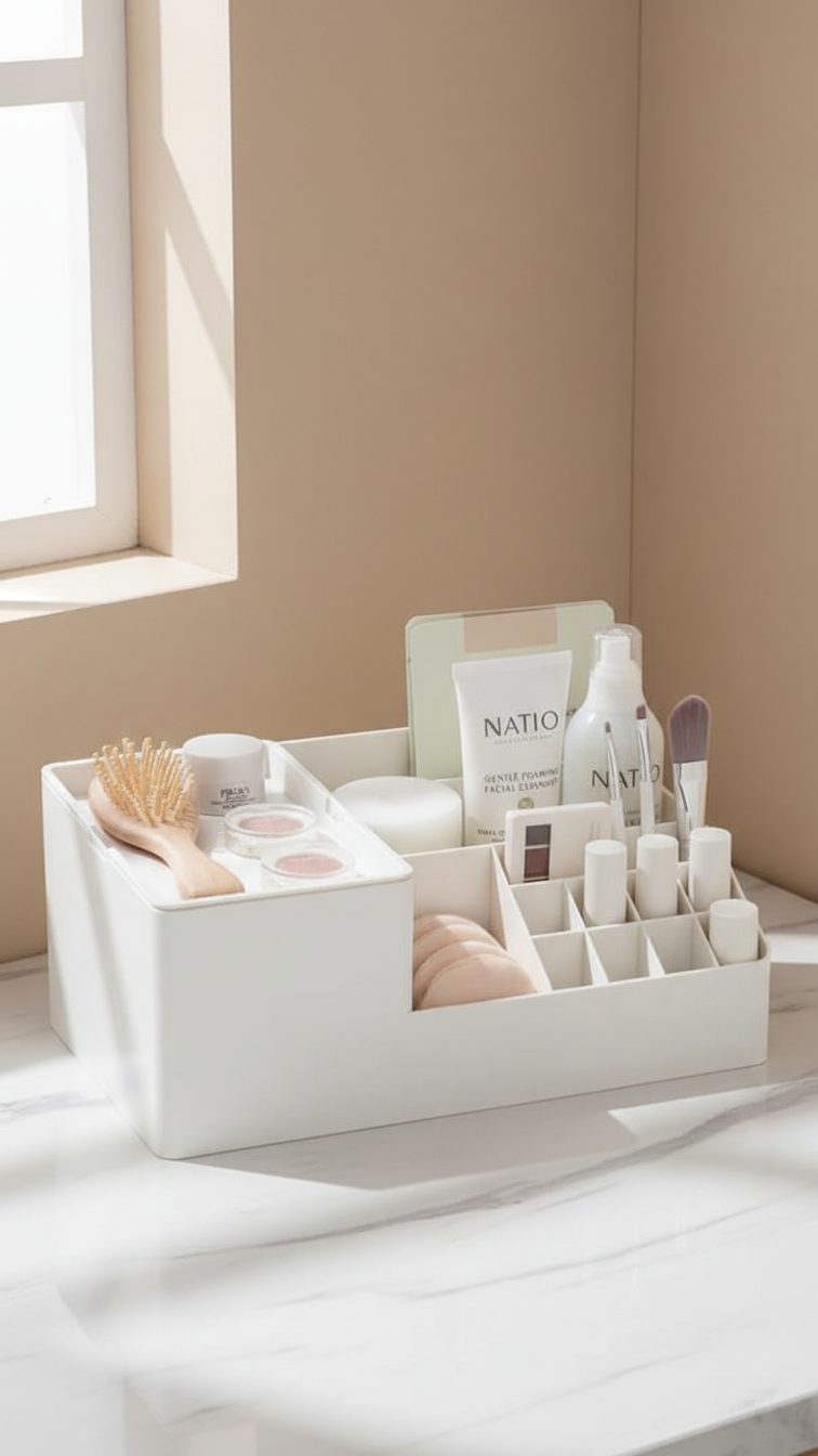 Makeup and Skincare Organizer Box and Rack