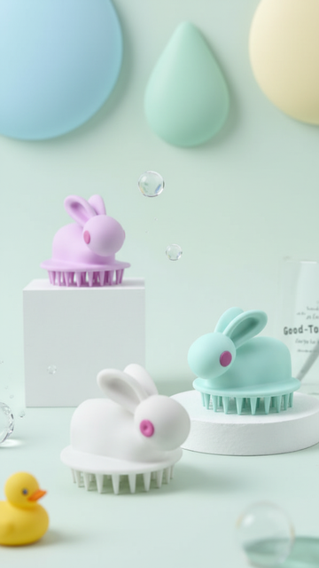 Soft Rubber Shampoo Brush for Kids' Scalp Massage